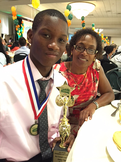 St. Brendan High School senior Zuhayr Pigot was named Male Swimmer of the Year at the Miami Herald's All-Dade Sports Banquet.