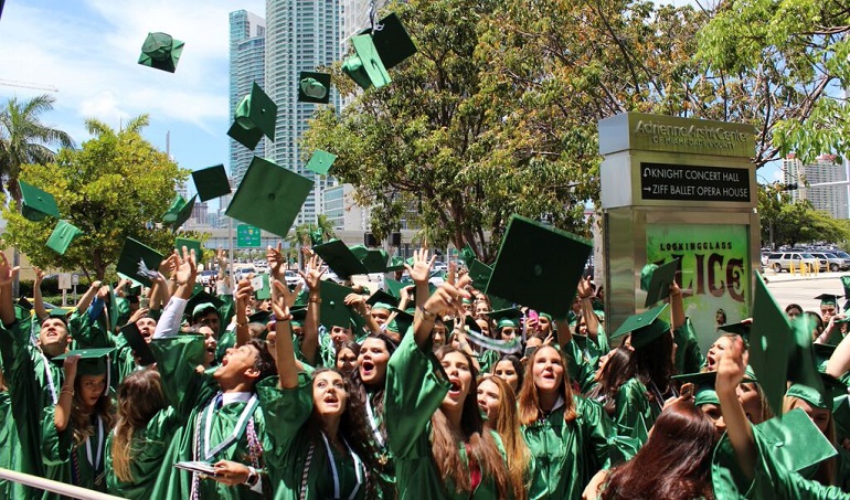 St. Brendan High School graduation ceremony, on May 29 at the Adrienne Arsht Center.