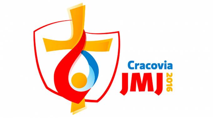 Logo de la Jornada Mundial de la Juventud – JMJ Cracovia 2016, ilustra el tema del encuentro, el pasaje de Mateo 5,7: "Bienaventurados los misericordiosos, porque ellos alcanzarán misericordia". Fue creado por Monika Rybczyska, una joven polaca de 28 años.