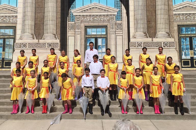 The St. Kevin School show choir that competed at the 2016 Music USA Festival in Orlando is made up of fourth through seventh graders from St. Kevin, including (top row, from left): Emily Nunez, Carolina Luis, Gianna Mazorra, Nicole Quintero, Betsabe Salinas, Julian De Cardenas, Leilani Riera, Sarah Sasso, Carolina Alvarez and Amy Lam. Middle row, from left: Alyssa Requena, Arianna Navarro, Lenci Molinares, Juliette Rincon, Dorianne Martel, Andrew Fisher, Anna Quintero, Carolina Penate, Makayla Gomez and Mia Rios. Bottom row, from left: Sophia Torres, Allison Barrueta, Alyssa Perez, Kelly Trujillo, Alejandro Vital, Alejandro Romagosa, Cindy Ricano, Sofia Quintana, Natalia Alonso, and Nicole Pizarro.