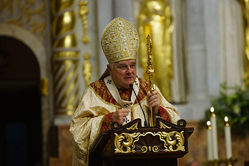 Archbishop Thomas Wenski preaches the homily during the Mass.