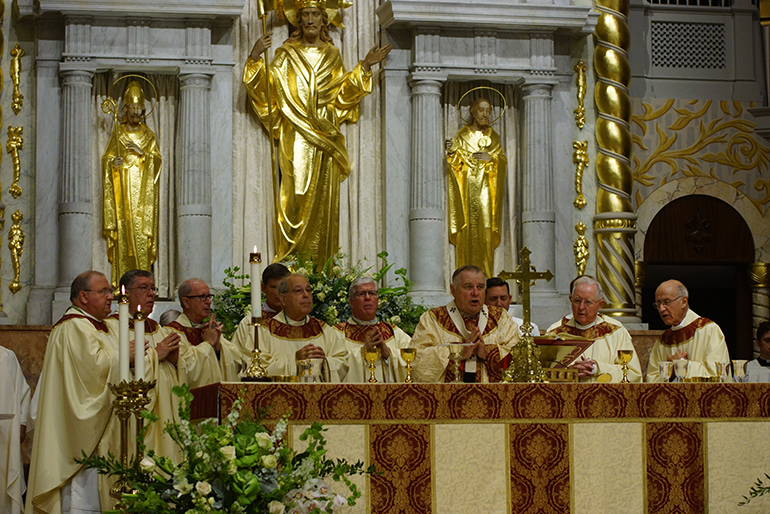 Florida's bishops, with Archbishop Thomas Wenski presiding, concelebrate the Mass marking the 150th anniversary of the coming of the Sisters of St. Joseph to Florida.