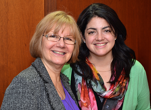 Mildred Ratcliffe, left, with Mary Ann Wiesinger. The two are helping spread Theology of the Body throughout the archdiocese.