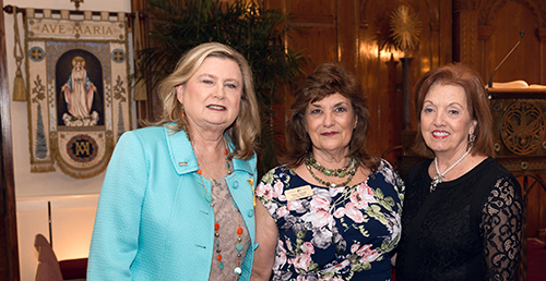 From left: Sheila Hopkins, president of the National Council of Catholic Women; Diane Tugander, president of the Florida Council of Catholic Women; and Sharon Utterback, president of the Miami Archdiocesan Council of Catholic Women, were on hand for the closing Mass of the MACCW's annual convention in Deerfield Beach.