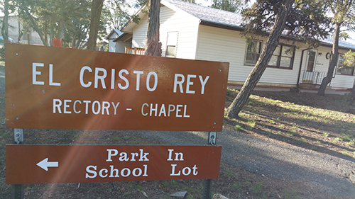 Signs point to El Cristo Rey Chapel, the parish for 26 Catholic families who live and work in Grand Canyon National Park - along with the hundreds of Catholic tourists who visit yearly.