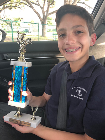 Alejandro De Santis, a sixth grader from St. Bonaventure School in Davie,  will represent the Archdiocese of Miami at the eighth annual National Spanish Spelling Bee to be held in San Antonio, Texas, July 12-15.