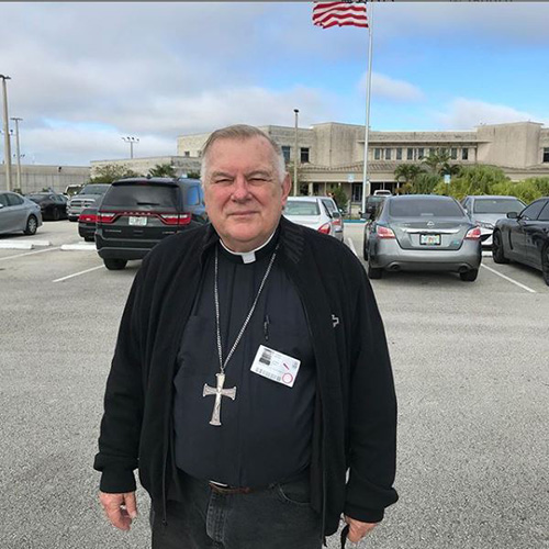 Archbishop Thomas Wenski celebrated Mass Dec. 25, 2019, for detainees at the Krome Detention Center in Miami. He wrote on his Instagram account: "I reminded them: Christmas story was their story. Christ 'immigrated' from heaven, he was a refugee in Egypt -mostly likely without visa or other documents - and like them found no room in the inn."