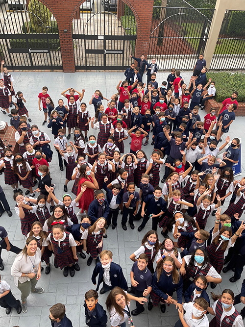 St. Brendan Elementary School students rejoice at the news that their school is now STREAM certified by the Florida Catholic Conference.