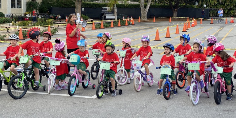 Ready, set, trike! St. Theresa Pre-K 4 students prepare to get their wheels in motion.