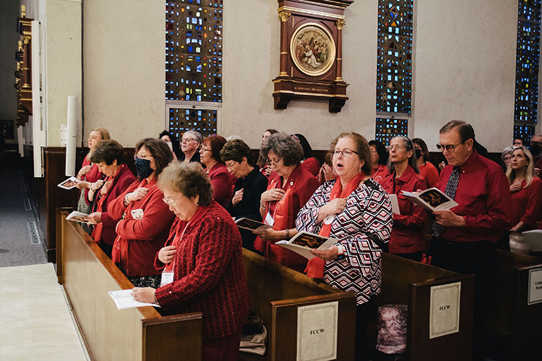 Participants of the Catholic Days at the Capitol participate in the 47th annual Red Mass Feb. 2, 2022, which was celebrated at the Co-Cathedral of St. Thomas More in Tallahassee. The event closes the Catholic Days at the Capitol.