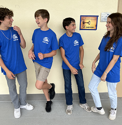 Students from St. Gregory School in Plantation try to solve puzzles in order to exit the Escape Room, part of the STEAM Competition hosted by St. Thomas Aquinas High School, May 21, 2022.