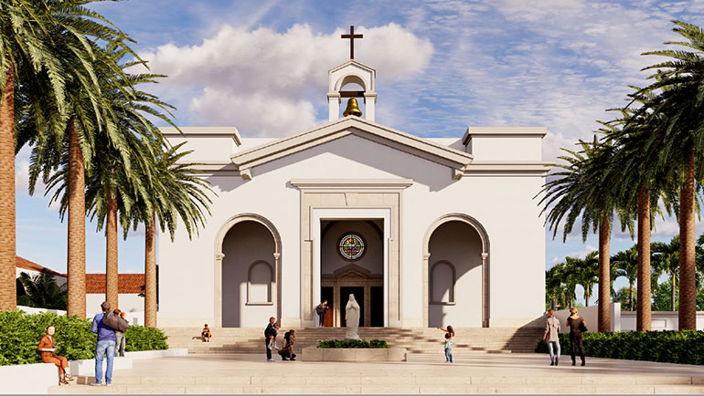 The spire of St. Agnes Church will reach 63 feet high.  Plans call for the new church to open June 2023.