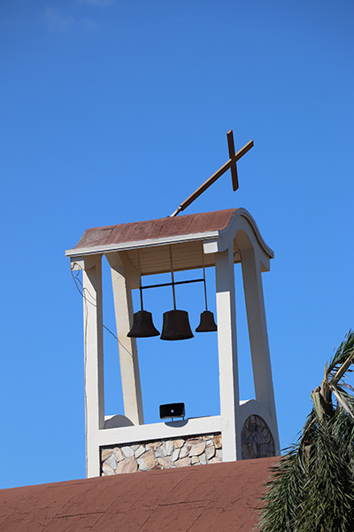 A tilted cross and some minor roof damage is what Hurricane Ian wrought at St. Cecilia Parish in Fort Myers, part of the Diocese of Venice in southwest Florida.