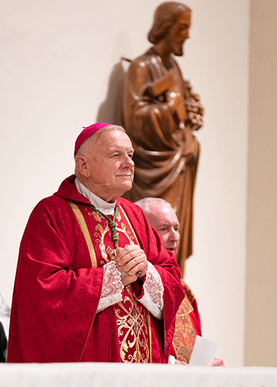 Archbishop Thomas Wenski presides at the 31st annual Red Mass for Broward County legal professionals, hosted by the St. Thomas More Society of South Florida, Oct 18, 2022 at St. Anthony Church in Fort Lauderdale. The event was followed by an awards banquet at the Marriott Harbor Beach Resort nearby.