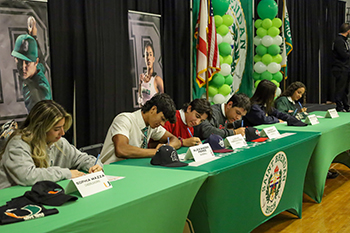 St. Brendan High School student athletes sign letters of intent to play at the collegiate level, May 10, 2023.