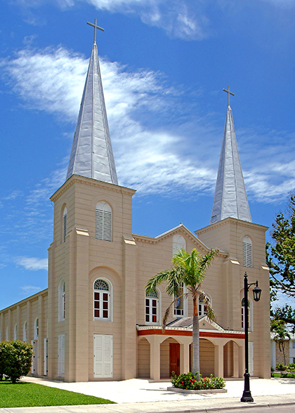 Exterior view of the Basilica of St. Mary Star of the Sea in Key West.