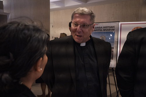 Msgr. Dariusz Zielonka, archdiocesan chancellor for canonical affairs, speaks to participants in Catholic Days at the Capitol, held Feb. 6-7, 2024 in Tallahassee. He later preached the homily at the annual Red Mass of the Holy Spirit in the Co-Cathedral of St. Thomas More.