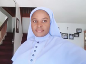 Sister Ebubena, of the Daughters of Mary Mother of Mercy, celebrating 25 years of religious profession, Feb. 3, 2024.