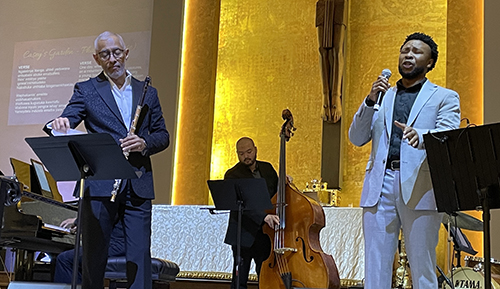 Nestor Torres, a Puerto Rican jazz flutist, and Thandolwethu Mamba, an opera singer, participated in the concert celebrating 20 years of Martha/Mary concerts April 28, 2024, at Corpus Christi Parish in Miami.