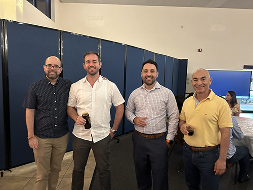From left to right: Luis Maderal, Alejandro Capote, Nicholas D'Agostino and Freddy Batista attended the monthly meeting of the Singles Ministry of St. Bonaventure Parish on May 18, 2024.