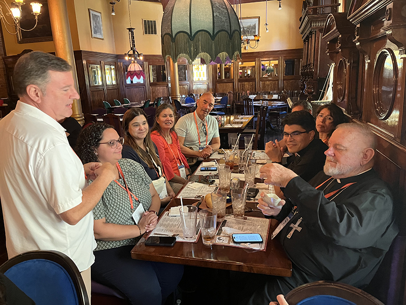 Pilgrims from Miami presented Archbishop Thomas Wenski with an official rosary of the National Eucharistic Congress during a luncheon on July 19. The National Eucharistic Congress was held July 17-21, 2024, in Indianapolis, Indiana.