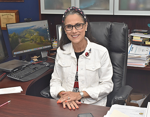 Teresita Wardlow, principal at St. Mark School, says teachers have a “responsibility to teach the students to use the technology properly.” The school on Sept. 11, 2024 was recognized as an Apple Distinguished School.