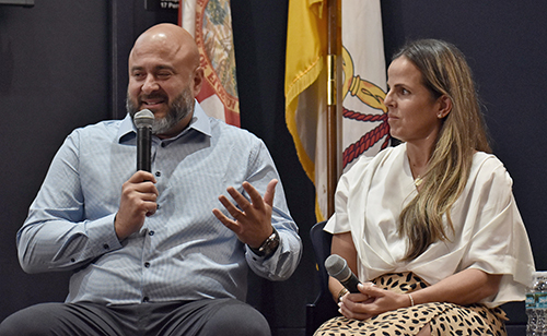 John and Christine Mora tell how the brief life of their daughter Vida Elyse affected them during a panel discussion on the proposed Florida Amendment 4, held Sept. 26, 2024 at St. Thomas University.