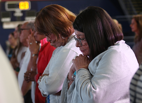 Participants in the Pro-life rally pray that Amendment 4 will not pass in Florida in the November election. The event was held at St. Thomas University Sept. 27, 2024.