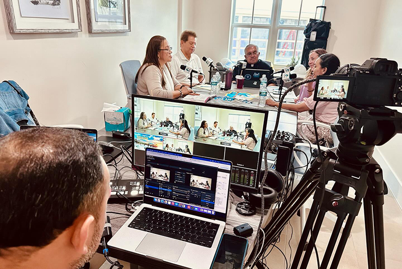 A look from the remote setup of Radio Paz during a visit to the Florida Keys on April 30, 2024, to check on a Catholic Charities housing project.