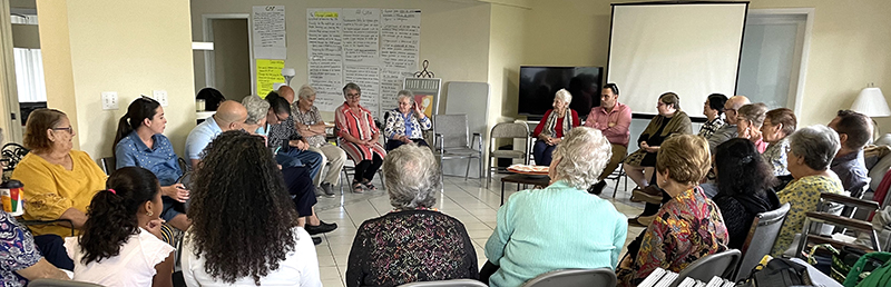 Members of the Teresian Association at a meeting held in 2023 at the Poveda Center in Miami.