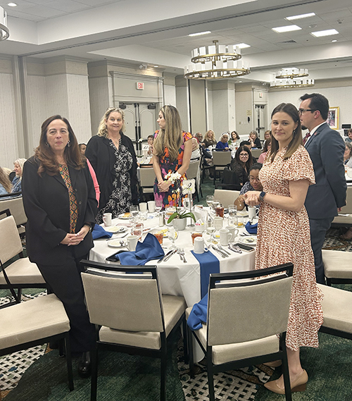 From left, Maria Jebian, principal of Annunciation School in West Park, and Katrina Azevedo, vice principal of Cardinal Gibbons High School in Fort Lauderdale, attend the MACCW Scholarship Fund luncheon on Feb. 22, 2025 at the Embassy Suites Hotel Fort Lauderdale. MACCW gives scholarships to Catholic school eighth graders to attend a Catholic high school.