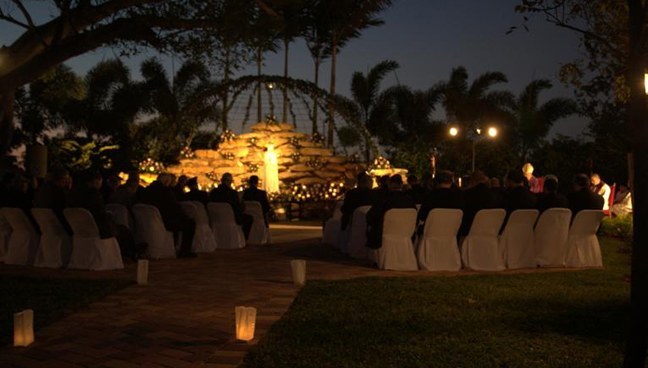 More than 50 archdiocesan and religious priests gathered at St.  Michael Parish's outdoor grotto to Our Lady of Lourdes March 3 for an evening of prayer and camaraderie.