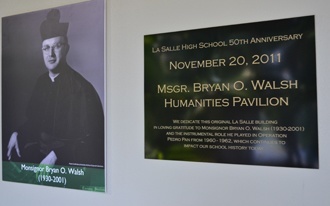 El edificio original de la Escuela Secundaria La Salle ahora lleva el nombre de Mons. Bryan O. Walsh.