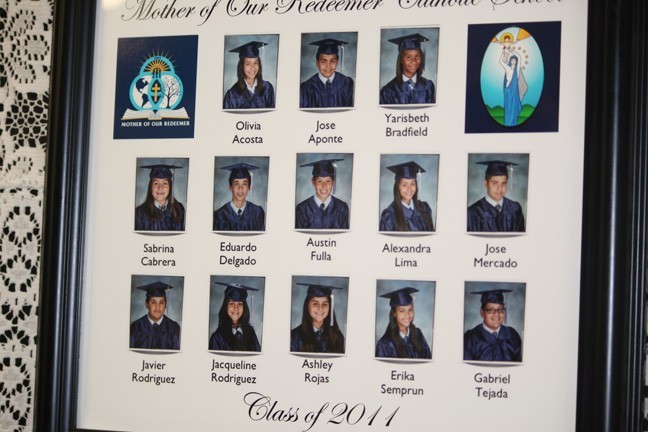 Composed of 13 eighth-graders, the class of 2011 of Mother of Our Redeemer School made history, becoming the school's first graduates.