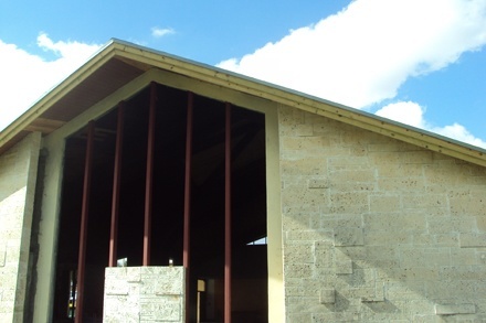 View of the progress that has been made in the restoration of St. Catherine of Siena, which now has a new roof.