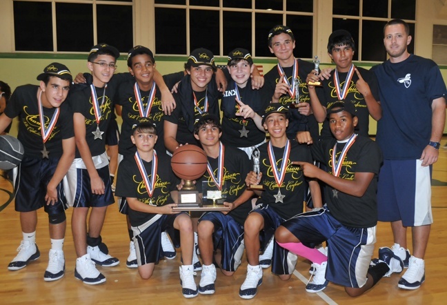 The Holy Rosary-St. Richard boys varsity basketball team won the All Catholic Conference Championship in December. The team had a perfect 8-0 regular season and won the playoffs to win the championship game 31-16. Pictured, kneeling, from left: Oliver Aguirre, Jonathan Nunez,Justin Perez and Demond Lewis; standing, from left: Lucas Alfaras, Essen Basurto, Robert Catala, Osiris Villacampa, Sean Hatem, Victor Alvarez, Adrian Guzman and Coach Anthony Vuono.