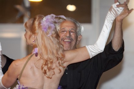 Tony Sierra of Our Lady of Lourdes Parish in Miami and amateur partner Pamella Slusher dance the samba. They were in a three-way tie for first place on the judges' scorecards the second night of the competition.