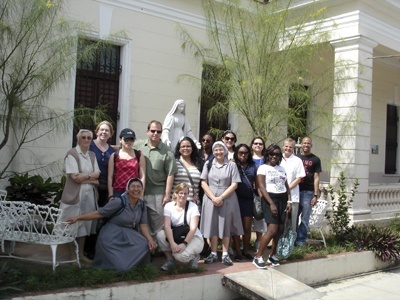 Students from St. Thomas University visit the leper colony of San Lazaro, where Daughters of Charity carry out their mission.