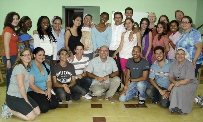 Students from St. Thomas met up with a group of university students in Camaguey, a meeting arranged by a local priest, Father Enrique Rodriguez.