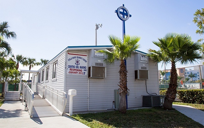 The small trailer that houses the Stella Maris Catholic Center at the Port of Miami has been completely refurbished.