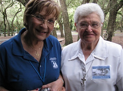 Carmen Romanach, past president of Operation Pedro Pan, poses with Sister Maria Victoria Ortega of the Sisters of St. Philip Neri, who cared for the unaccompanied minors who arrived from Cuba in the early 1960s.