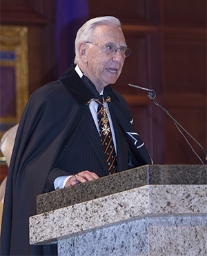 Ray Kayal pays tribute to Anthony Abraham at the conclusion of the Mass.