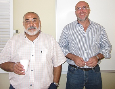 Los presentadores de Dios en la ciudad, Ruben Aldo Linera, izquierda, y Victor Hugo Russo.