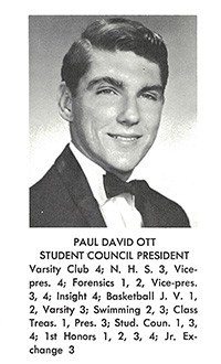 Paul Ott, Cardinal Gibbons High School student council president, as seen in his senior yearbook.