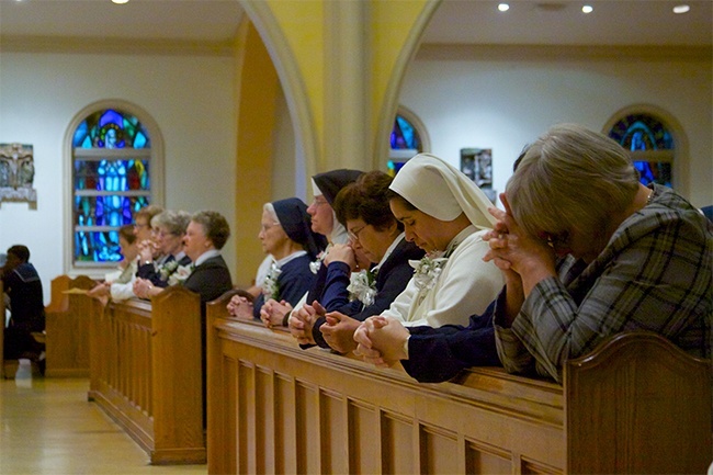 The first row of pews was filled with this year's jubilarians at  the annual Mass commemorating their years of service in religious life. The Mass took place at St. Mary Cathedral in Miami.